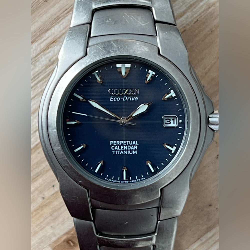 Citizen Eco-Drive Rare Perpetual Calendar Titanium Men’s Watch with New Crystal